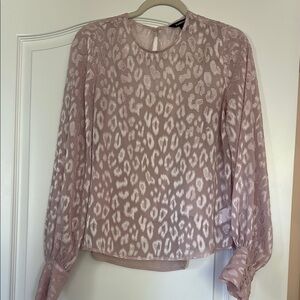 Elegant Pink Leopard Print Blouse